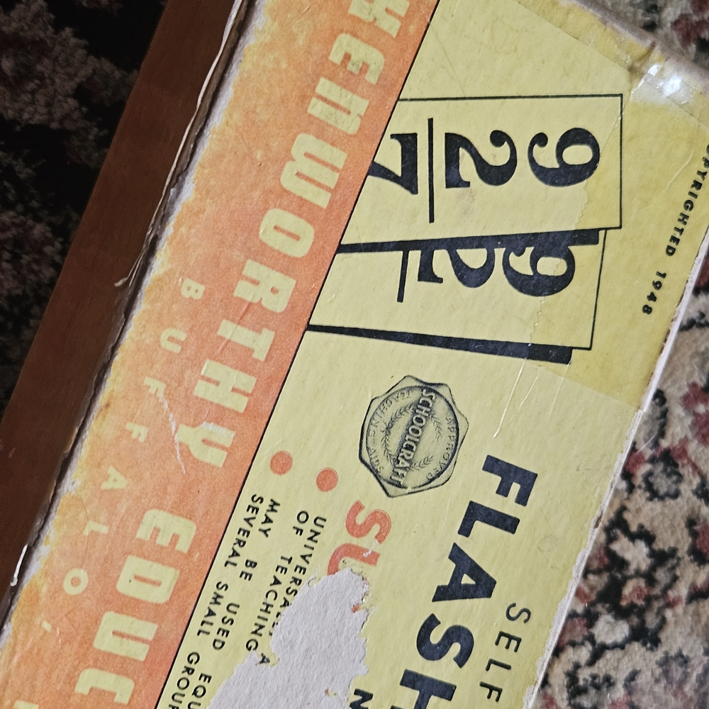 Vintage Midcentury Education Subtraction Flashcards Original In Storage Box